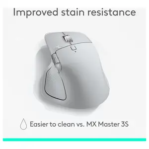 Logitech MX Master 4 Ergonomic Wireless Mouse, Bluetooth, USB-C Charging, Haptic Feedback, Ultra-Fast Scrolling, Pale Grey