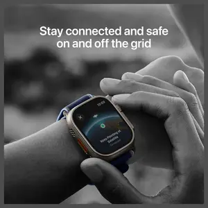Apple Watch Ultra 3 Running And Multisport Smartwatch 49mm Rugged Titanium Case Black Ocean Band