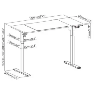 MXG MGD-01R RGB Electric Sit-Stand Desk, White | Free Shipping