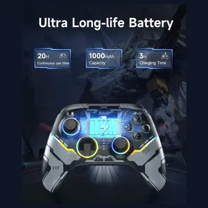EasySMX X15 PC Controller, Tri-Mode Wireless Bluetooth, Hall Joysticks and Hall Triggers, RGB Lighting, 20 Hours Battery Life, Black
