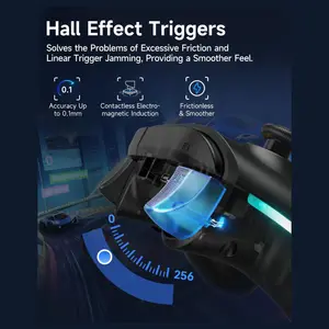 EasySMX X15 PC Controller, Tri-Mode Wireless Bluetooth, Hall Joysticks and Hall Triggers, RGB Lighting, 20 Hours Battery Life, Black
