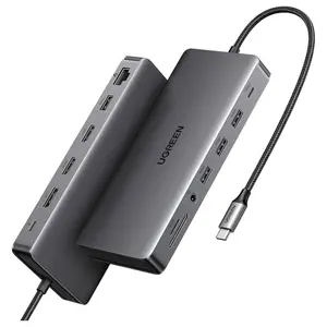 Ugreen Revodok Pro 313 Laptop Docking Station 13-in-1 4K Triple Display USB C Dock Dual HDMI and DP 10Gbps 100W PD Gigabit Ethernet SD and TF Card Reader 15978