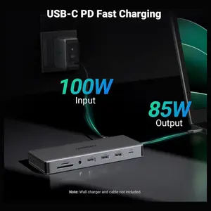Ugreen Revodok Pro 313 Laptop Docking Station 13-in-1 4K Triple Display USB C Dock Dual HDMI and DP 10Gbps 100W PD Gigabit Ethernet SD and TF Card Reader 15978