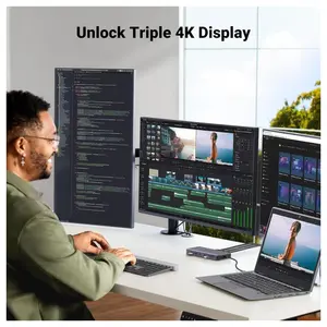 Ugreen Revodok Pro 313 Laptop Docking Station 13-in-1 4K Triple Display USB C Dock Dual HDMI and DP 10Gbps 100W PD Gigabit Ethernet SD and TF Card Reader 15978