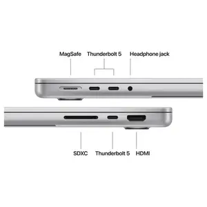 Apple MacBook Pro, Apple M5 Pro 15-Core, 24GB Unified RAM 1TB SSD, 14" Liquid Retina XDR, Touch ID, Silver MGDN4