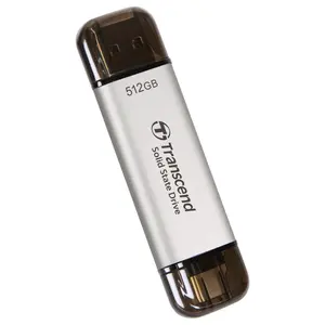 Transcend ESD310 512GB Dual USB Type-A and USB Type-C External SSD Up To 1050MB/s Black TS512GESD310S