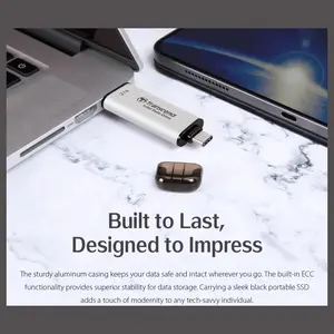 Transcend ESD310 512GB Dual USB Type-A and USB Type-C External SSD Up To 1050MB/s Black TS512GESD310S