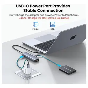 UGREEN USB C to Ethernet Adapter 6-in-1 Hub, 2xUSB-C 3.2 10Gbps, USB-A 3.2 10Gbps, USB-A 2.0, Gigabit RJ45, USB-C Power Port - 45320