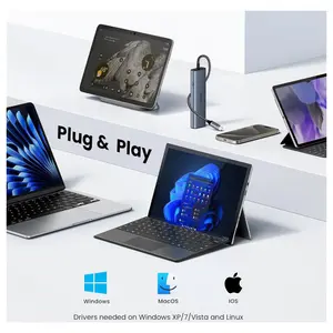 UGREEN USB C to Ethernet Adapter 6-in-1 Hub, 2xUSB-C 3.2 10Gbps, USB-A 3.2 10Gbps, USB-A 2.0, Gigabit RJ45, USB-C Power Port - 45320