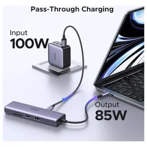 UGREEN Revodok 7 in 1 USB-C Hub Gigabit Ethernet Adapter 4K at 60Hz HDMI 100W PD 2x USB-A 3.0 SD and TF Card Reader 60515