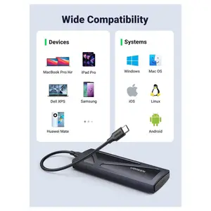 UGREEN M.2 NVMe SSD Enclosure 10Gbps USB 3.2 Gen2 Black 15512