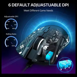 ATTACK SHARK R1 Wireless Gaming Mouse Tri-Mode 2.4G USB-C Wired Bluetooth 5.2 18000 DPI Black