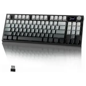 ATTACK SHARK K86 RGB Wireless Mechanical Keyboard, Hot-Swappable, 2.4GHz Bluetooth USB-C, TFT Color Display and CNC Knob, Moonlight