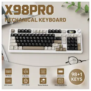 ATTACK SHARK X98PRO Wireless Gaming Keyboard 99 Keys Cheese White