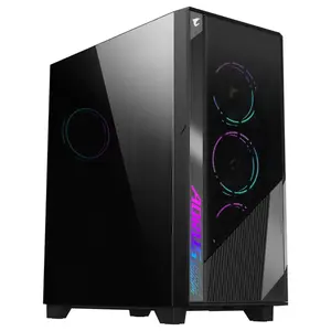 Gigabyte Aorus C500 Glass Mid Tower PC Gaming Case USB Type-C Black GB-AC500G ST