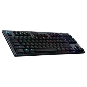 Logitech G915 TKL Tenkeyless Mechanical Gaming Keyboard, LIGHTSPEED Wireless and Bluetooth, LIGHTSYNC RGB 16.8M Colors, GL Tactile Low Profile Switch, Black 920-009495