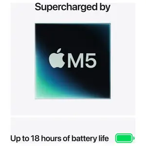Apple MacBook Air, Apple M5 10-Core Chip, 16GB Unified RAM 512GB SSD, 13.6 Inch Liquid Retina Display, Touch ID, Backlit Magic Keyboard, Sky Blue MDHH4