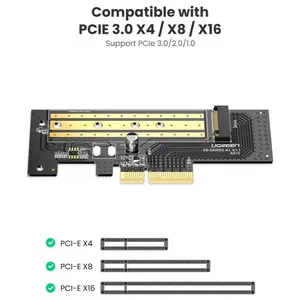 Ugreen M.2 NVMe to PCI Express Adapter Card, PCIe 3.0 x4, 32Gbps, 70503, Expansion Card
