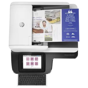 HP ScanJet Enterprise Flow N9120 fn2 Flat Surface Document Scanner, 8" Touchscreen, 120ppm 240ipm, 200 Sheets, Ethernet and USB, White (Official Warranty)