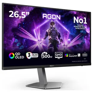 AOC AG276QKD2 26.5 Inch WQHD Monitor 500Hz QD-OLED 0.03ms GtG Adaptive Sync HDR500 TrueBlack Black