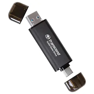 Transcend ESD310 1TB External SSD, USB 3.2 Gen2 10Gbps Type-A and Type-C, Up To 1,050MB/s Black TS1TESD310C