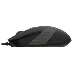 A4Tech FM10S Optical Mouse, 1600 DPI 4-Level Adjustable, 4-Button Silent Click, 4-Way Wheel, Grey