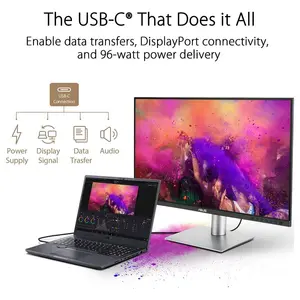 Asus ProArt Display PA279CRV Professional Monitor, 27" 4K UHD 3840x2160 IPS 60Hz HDR, 99% DCI-P3 And 99% Adobe RGB, Calman Verified, USB-C DisplayPort 96W