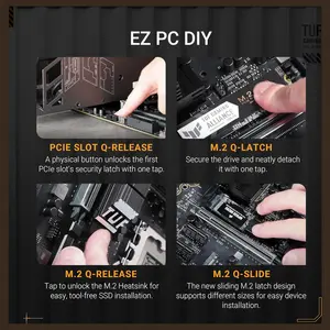 ASUS TUF Gaming Z890-PLUS WiFi ATX Motherboard, Z890 LGA1851, DDR5, PCIe5.0, Thunderbolt4 Type-C, 4xM.2, Wi-Fi7, 2.5Gb
