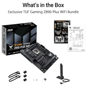ASUS TUF Gaming Z890-PLUS WiFi ATX Motherboard, Z890 LGA1851, DDR5, PCIe5.0, Thunderbolt4 Type-C, 4xM.2, Wi-Fi7, 2.5Gb