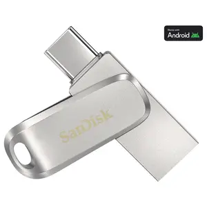 SanDisk Ultra Dual Drive Luxe USB Type-C Flash Drive, 256GB USB 3.2 Gen 1, Up To 400MB/s Read, SDDDC4-256G-G46, Silver