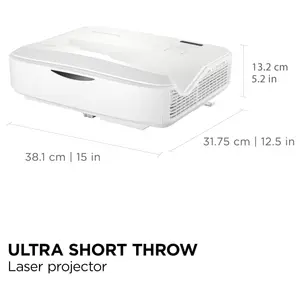 ViewSonic LS832WU Ultra-Short Throw Laser Projector, WUXGA 1920x1200p, 5000 ANSI Lumens, 0.25 Throw Ratio, H and V Keystone, Dual HDMI Inputs