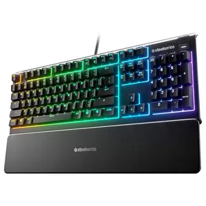 SteelSeries Apex 3 Water Resistant RGB Gaming Keyboard - 64795 - Whisper Quiet Gaming Switch - English US