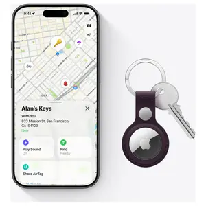 Apple AirTag 2nd Gen, Single, Ultra Wideband Chip, Improved Precision Finding Range, Find My Network, Works with Find My App, MFE94