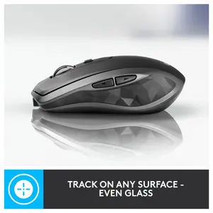 Logitech MX Anywhere 2S Bluetooth Edition Compact Wireless Mouse, Bluetooth Only, Darkfield Tracking Up To 4000 DPI, Hyper-Fast Scrolling, Rechargeable, Logitech Flow Up To 3 Computers, Graphite