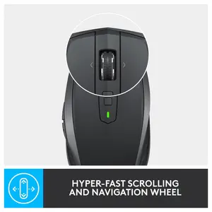 Logitech MX Anywhere 2S Bluetooth Edition Compact Wireless Mouse, Bluetooth Only, Darkfield Tracking Up To 4000 DPI, Hyper-Fast Scrolling, Rechargeable, Logitech Flow Up To 3 Computers, Graphite