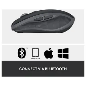 Logitech MX Anywhere 2S Bluetooth Edition Compact Wireless Mouse, Bluetooth Only, Darkfield Tracking Up To 4000 DPI, Hyper-Fast Scrolling, Rechargeable, Logitech Flow Up To 3 Computers, Graphite