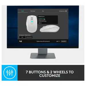 Logitech MX Anywhere 2S Bluetooth Edition Compact Wireless Mouse, Bluetooth Only, Darkfield Tracking Up To 4000 DPI, Hyper-Fast Scrolling, Rechargeable, Logitech Flow Up To 3 Computers, Graphite