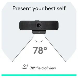 Logitech C925e Business Webcam, 1080p 30fps, 78 Degree FOV, Autofocus, RightLight 2, Dual Omnidirectional Mics, H.264, USB-A, Privacy Shutter, Black, 960-001076