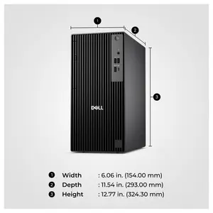 Dell Pro Tower QCT1250 Desktop, Intel Core Ultra 5-235 vPro, 8GB DDR5 RAM, 512GB NVMe M.2 SSD, Intel Integrated Graphics, DOS (Official Warranty)