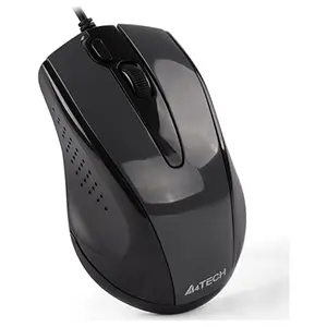 A4Tech N-500FS Wired Silent Mouse, 1200 DPI, 4-Way Wheel, 2X-Button, Glossy Grey