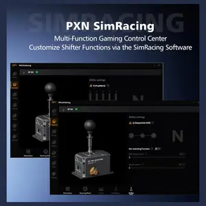 PXN SF SH Sim Racing Shifter, H-Pattern and Sequential Dual Mode, Hall Effect Sensor, Aluminum Alloy Body, 6+2+R Gears, Adjustable Resistance, USB and RJ11 Compatible with PC