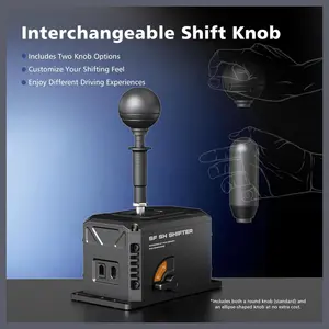 PXN SF SH Sim Racing Shifter, H-Pattern and Sequential Dual Mode, Hall Effect Sensor, Aluminum Alloy Body, 6+2+R Gears, Adjustable Resistance, USB and RJ11 Compatible with PC