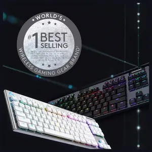 Logitech G915 TKL Tenkeyless Mechanical Gaming Keyboard, LIGHTSPEED Wireless and Bluetooth, LIGHTSYNC RGB 16.8M Colors, GL Tactile Low Profile Switch, Black 920-009495