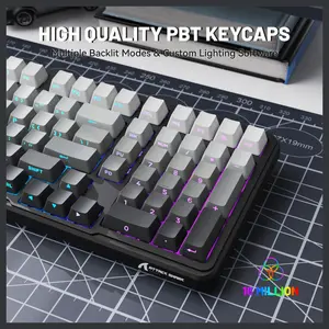 ATTACK SHARK X98 Full-Size Wireless Mechanical Keyboard, 102 Keys Tri-Mode Bluetooth 5.0 2.4G USB-C, Upgraded Gasket-Mount, Hot-Swappable 3/5 Pin, 4000mAh, South-Facing RGB, Starlight White