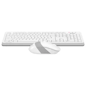 A4Tech Fstyler FG1010S Wireless Desktop Set, 2.4GHz Nano Receiver, 1200/1600/2000 DPI, Silent Clicks, White