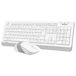 A4Tech Fstyler FG1010S Wireless Desktop Set, 2.4GHz Nano Receiver, 1200/1600/2000 DPI, Silent Clicks, White