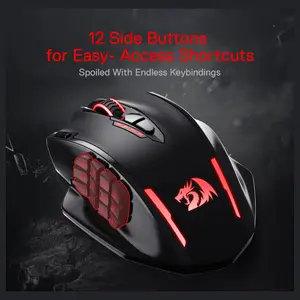 Redragon M913 Impact Elite Wireless Gaming Mouse, 16000 DPI, Wired or Wireless 2.4GHz and USB-C, RGB, 16 Programmable Buttons, Pixart 3335 Optical Sensor, 45Hr Battery