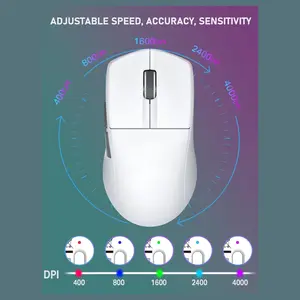 E-YOOSO X-44 Lightweight Gaming Mouse, Tri-Mode Wired USB-C 2.4GHz Bluetooth, 49G, 1K Polling, 26K DPI PAW3395 Sensor, 5 Programmable Buttons, Black