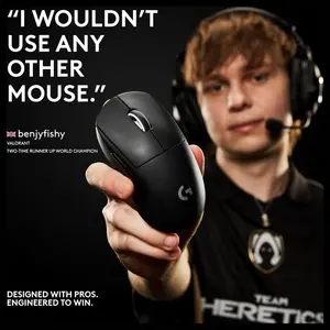 Logitech G PRO X Superlight 2 Lightspeed Wireless Gaming Mouse, Hero 2 Sensor, 32,000 DPI, 5 Programmable Buttons, USB-C Charging, Black, 910-006632