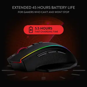 Redragon M686 Vampire Elite Wireless Gaming Mouse, 16000 DPI, Wired and Wireless Dual Mode, PAW3335 Optical Pixart Sensor, 1000Hz Polling Rate, 8 Programmable Keys, RGB Backlight
